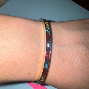 Kendra Scott Gold Bracelet with Red, Blue, and Yellow Stones